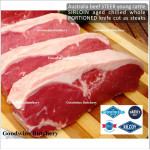 Beef Sirloin aged chilled Australia STEER young cattle MIDFIELD whole cuts +/- 5.5 kg/pc (price/kg) Striploin / New York Strip / Has Luar PREORDER 2-3 days notice